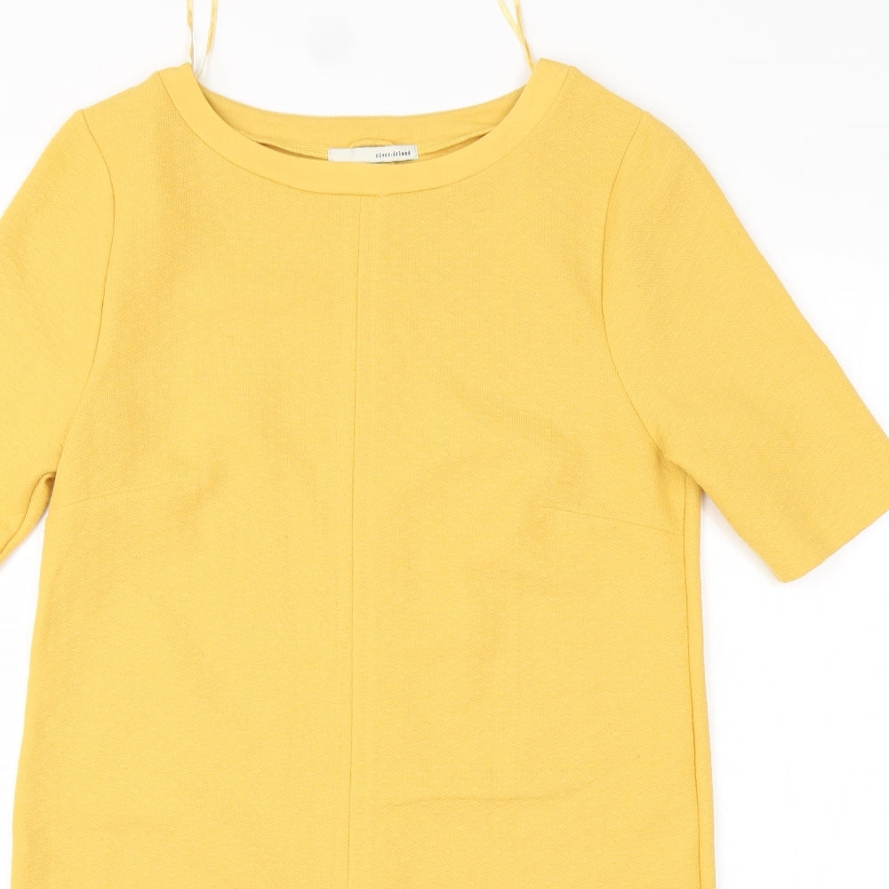 NEXT Womens Yellow   Jumper Dress  Size 12  Round Neck