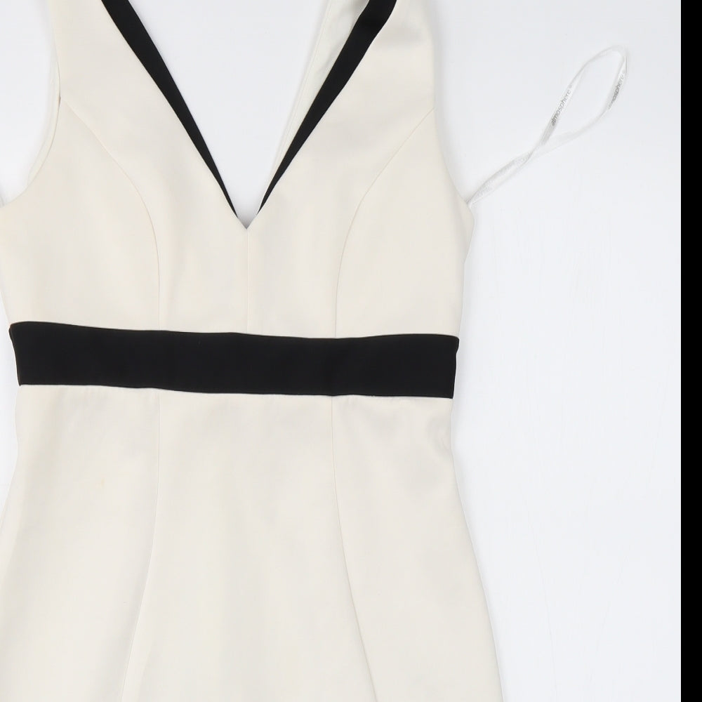 Atmosphere Womens White  Polyester Mini  Size 12  V-Neck