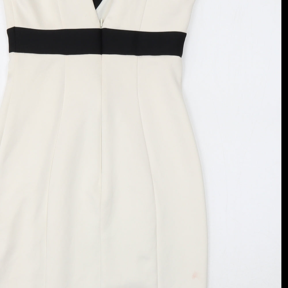 Atmosphere Womens White  Polyester Mini  Size 12  V-Neck