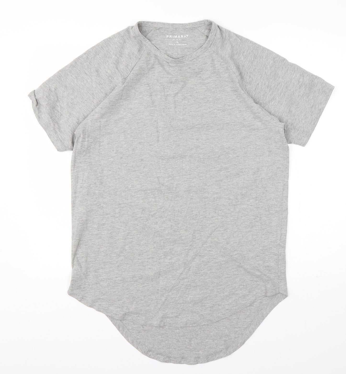 Primark Mens Grey  Cotton  T-Shirt Size L Round Neck