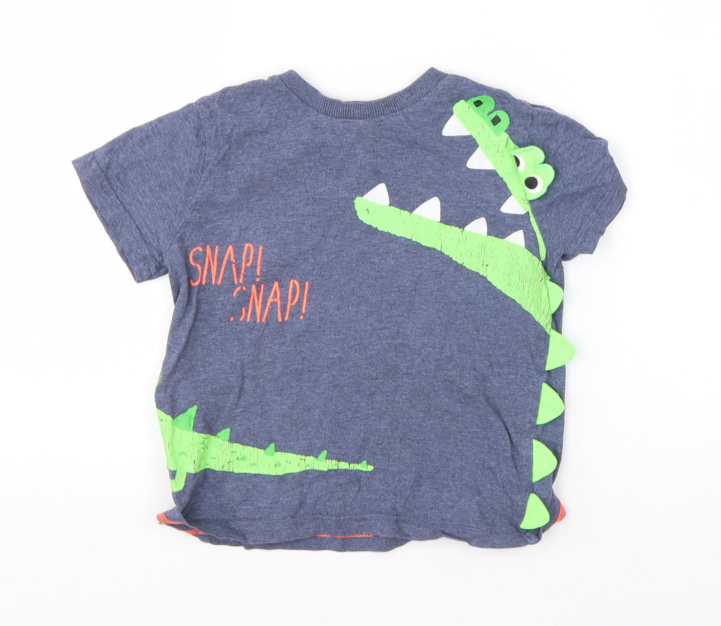 F&F Boys Multicoloured  Cotton Basic T-Shirt Size 3-4 Years Round Neck  - Dinosaur print