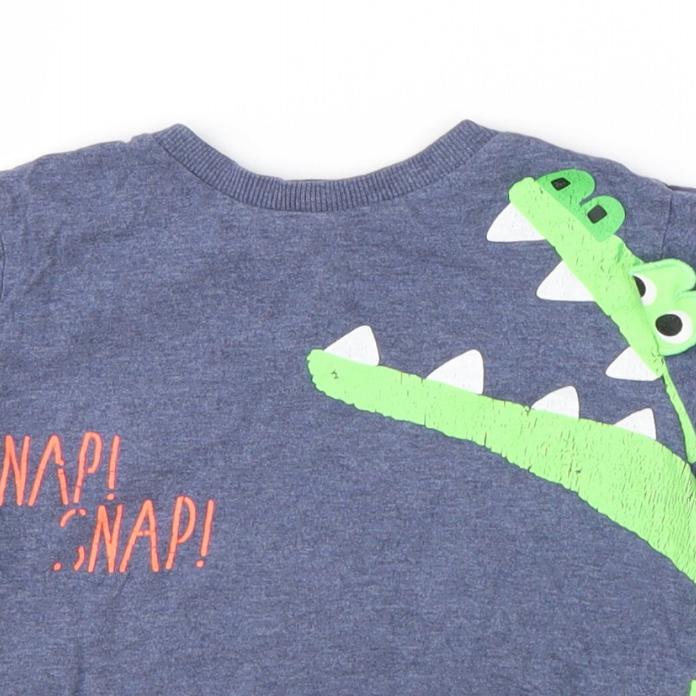 F&F Boys Multicoloured  Cotton Basic T-Shirt Size 3-4 Years Round Neck  - Dinosaur print