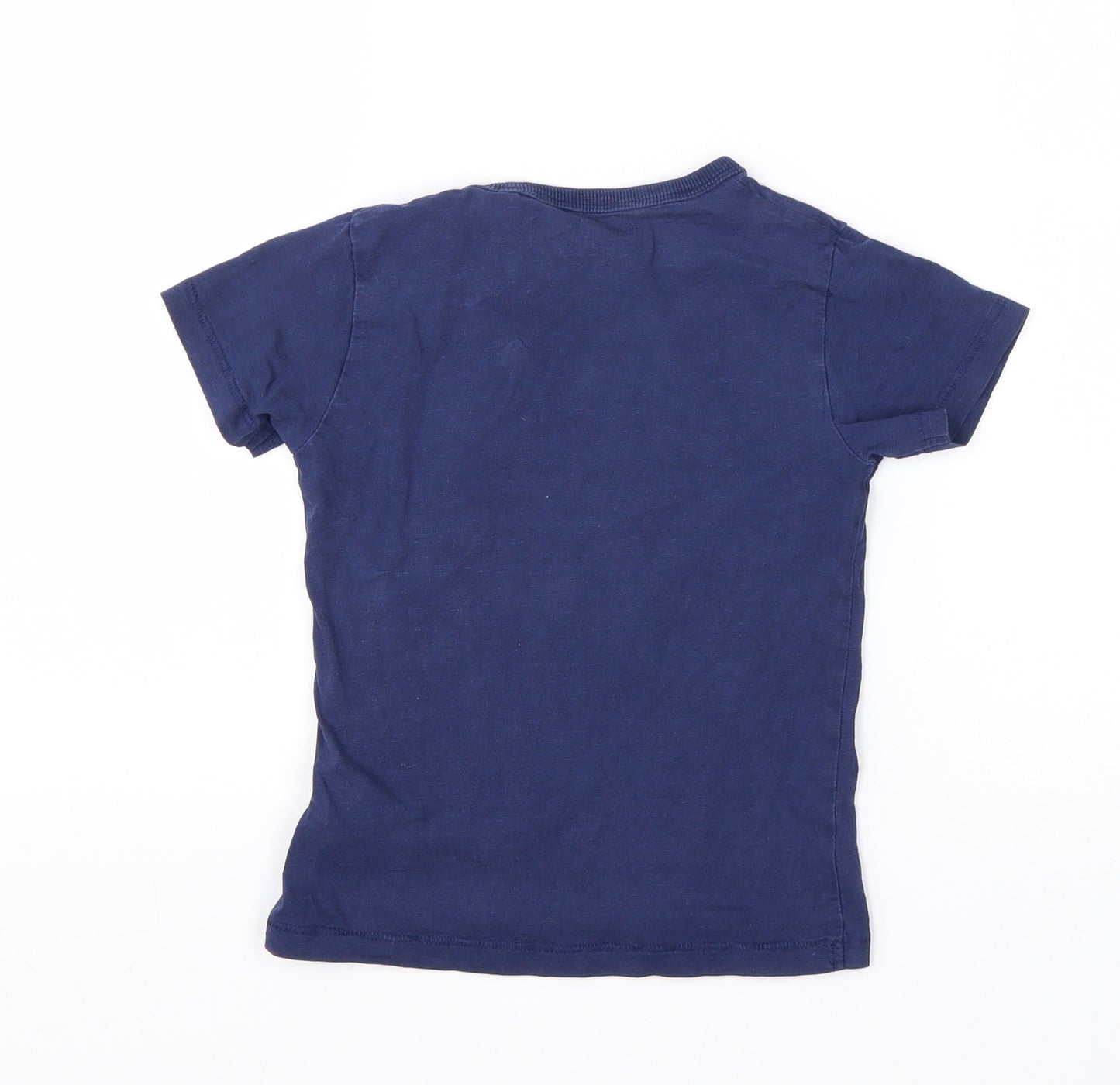 NEXT Boys Blue  Cotton Basic T-Shirt Size 2-3 Years Round Neck  - Space and Rockets