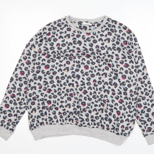 M&S Girls Multicoloured Round Neck Animal Print Viscose Pullover Jumper Size 14-15 Years