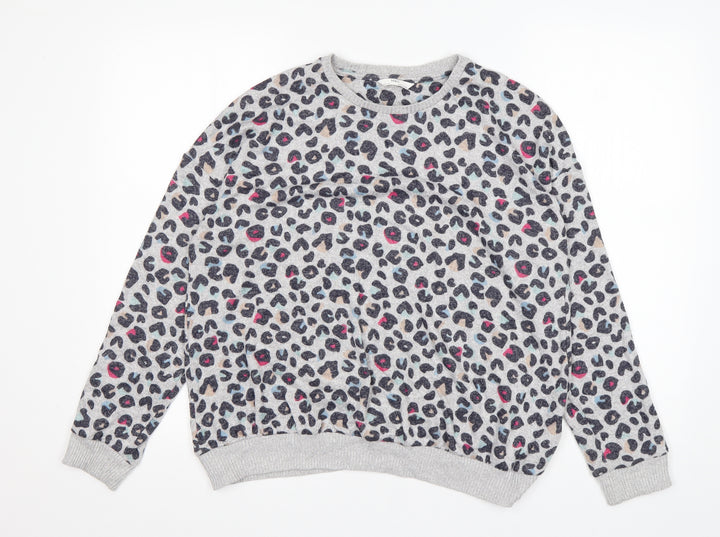 M&S Girls Multicoloured Round Neck Animal Print Viscose Pullover Jumper Size 14-15 Years