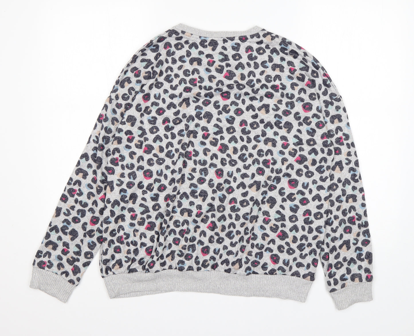 M&S Girls Multicoloured Round Neck Animal Print Viscose Pullover Jumper Size 14-15 Years