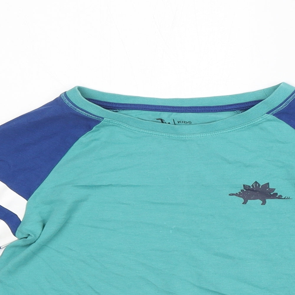 TU Boys Multicoloured  100% Cotton Basic T-Shirt Size 7-8 Years Crew Neck  - DInosaurs