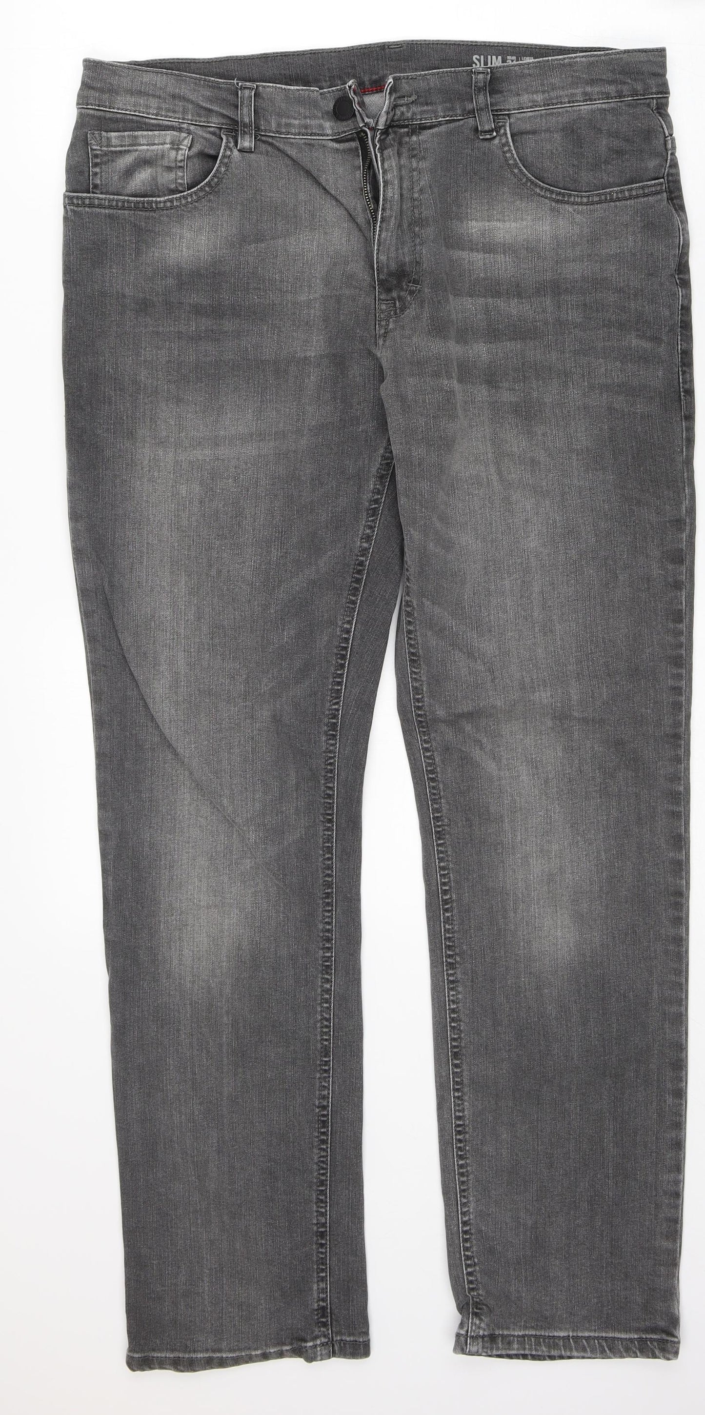 F&F Womens Grey  Cotton Skinny Jeans Size 36 L29 in Regular Zip