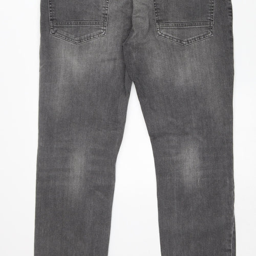 F&F Womens Grey  Cotton Skinny Jeans Size 36 L29 in Regular Zip