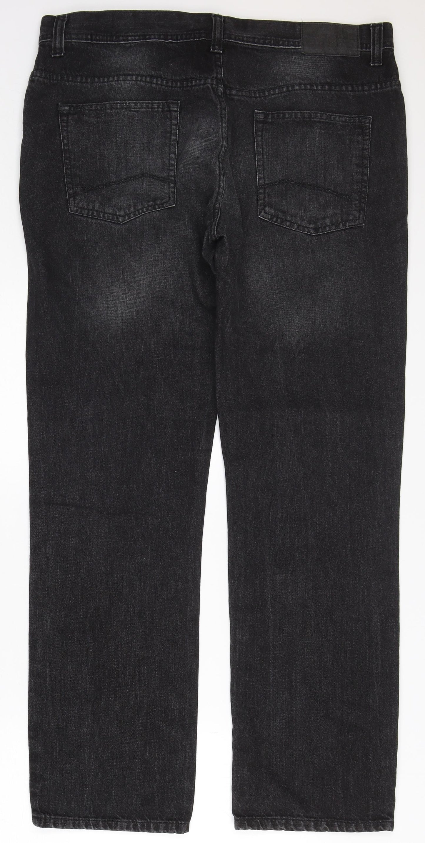 F&F Womens Black  Cotton Straight Jeans Size 34 L30 in Regular Button