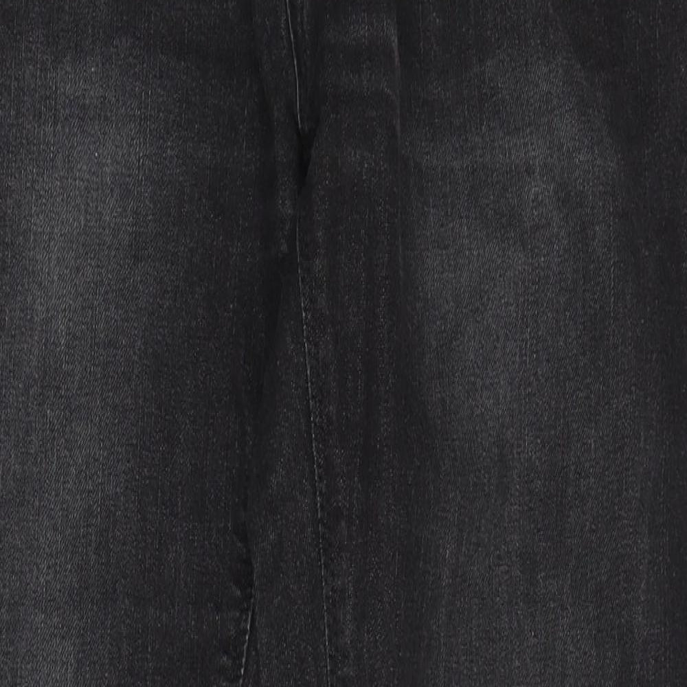 F&F Womens Black  Cotton Straight Jeans Size 34 L30 in Regular Button
