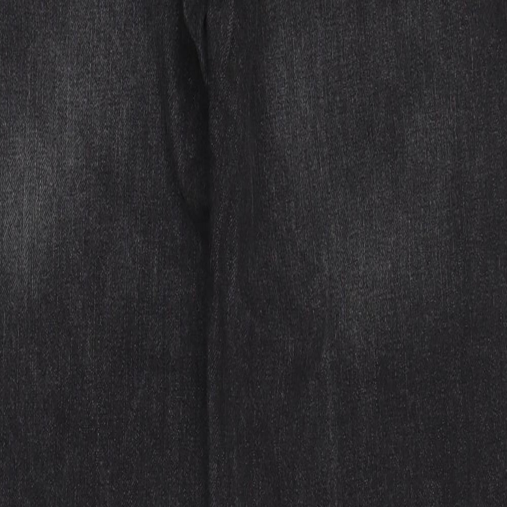 F&F Womens Black  Cotton Straight Jeans Size 34 L30 in Regular Button