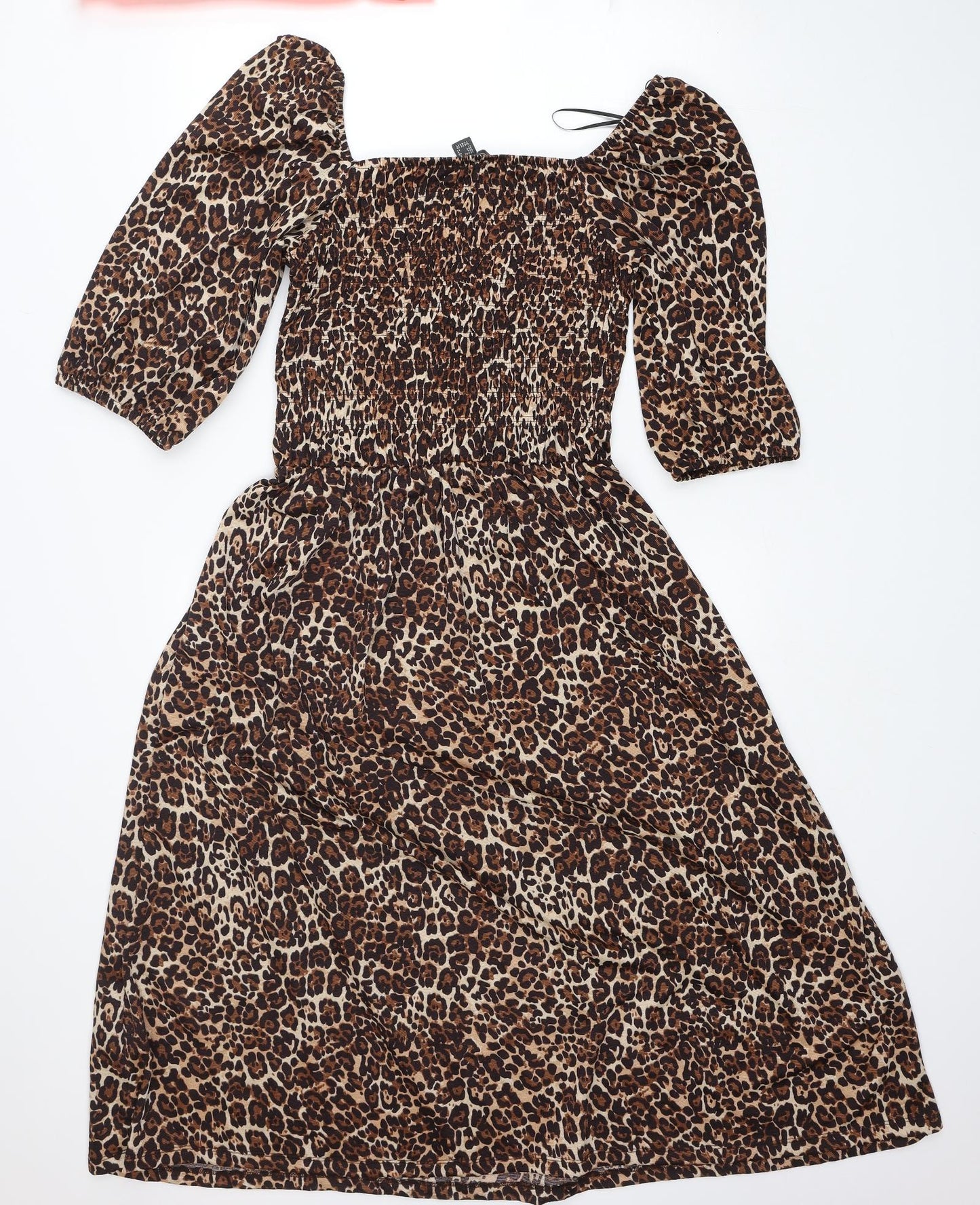 Primark Womens Multicoloured Animal Print Polyester A-Line  Size 12  Off the Shoulder