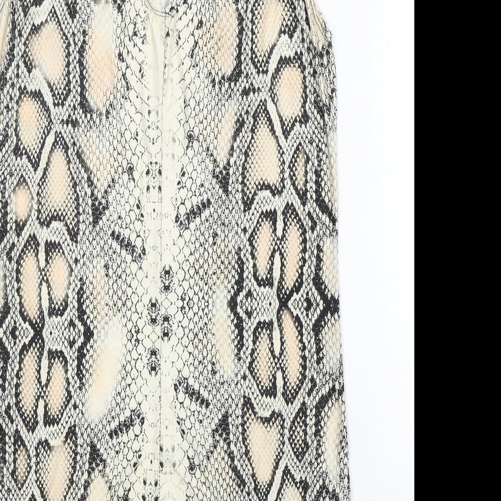 Preworn Womens Multicoloured Animal Print Polyester Pencil Dress  One Size  Halter  - soft, summer