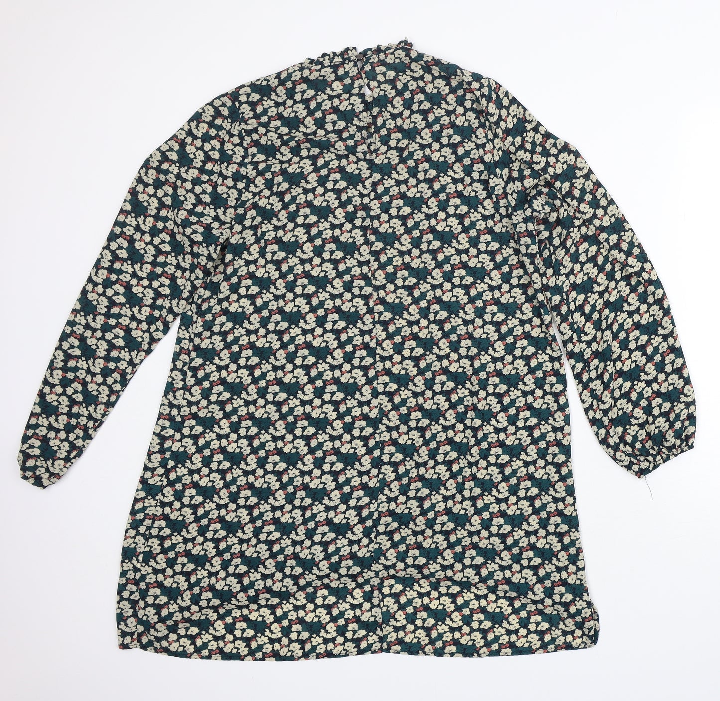 Atmosphere Womens Green Floral Polyester A-Line  Size 16  Round Neck Button