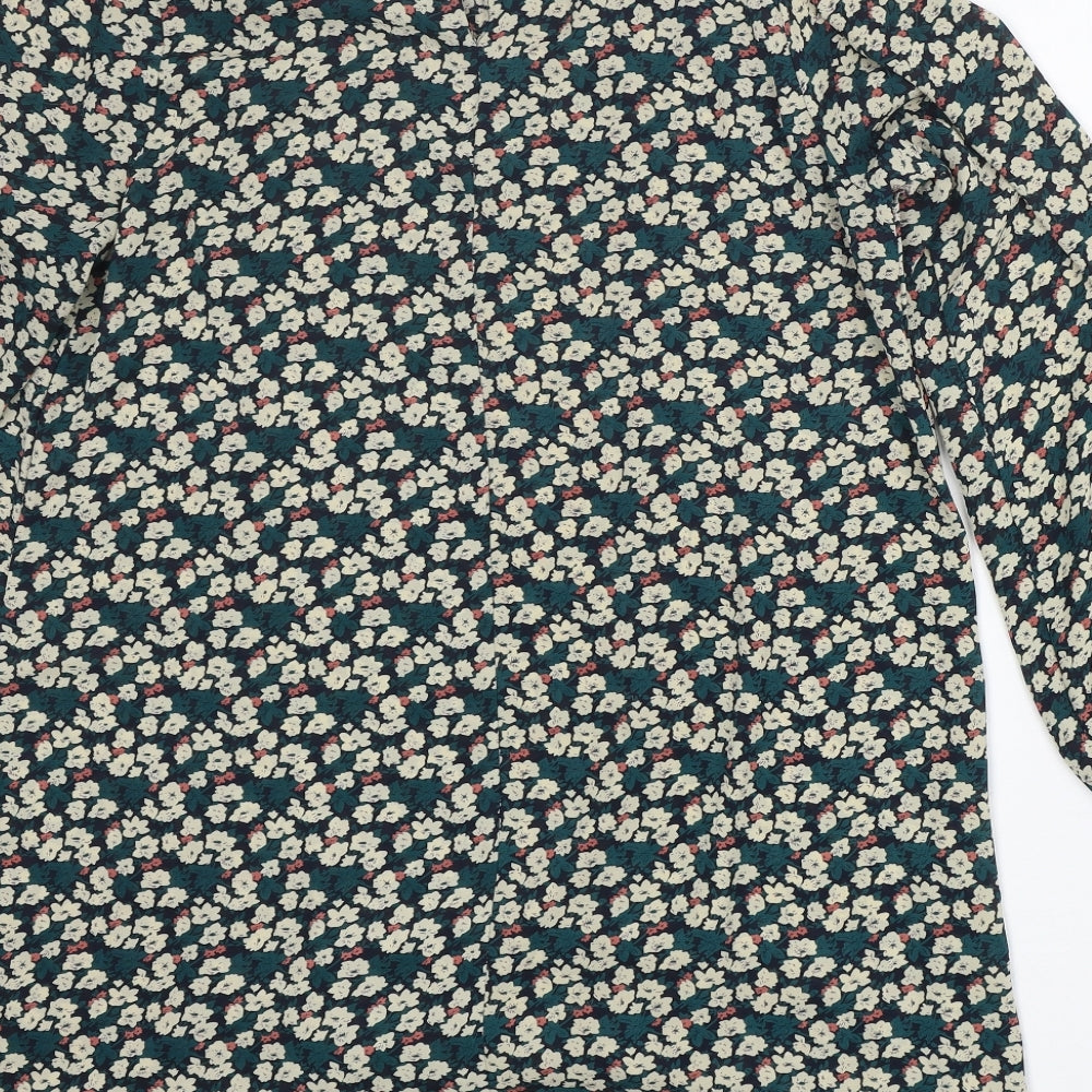 Atmosphere Womens Green Floral Polyester A-Line  Size 16  Round Neck Button
