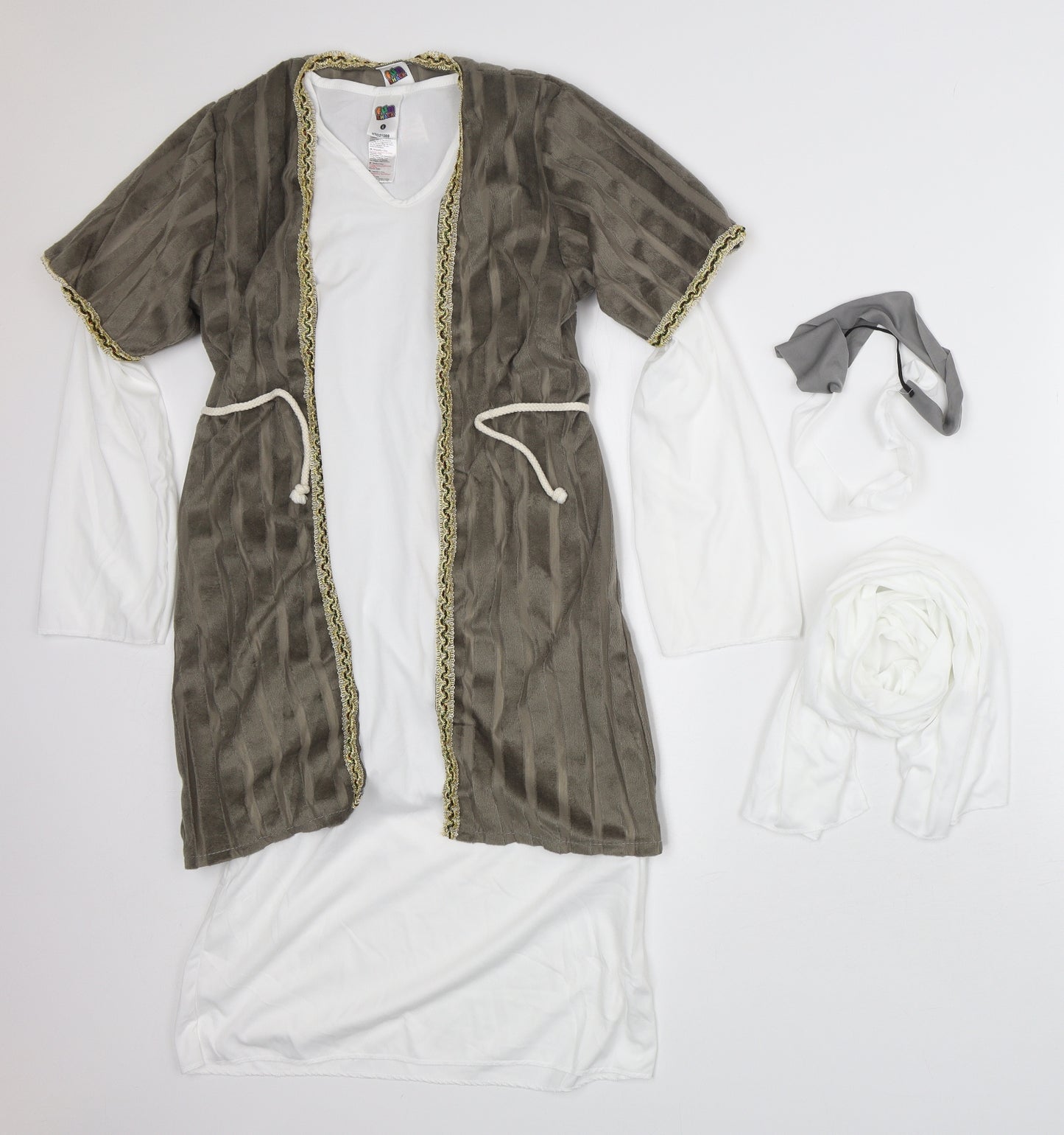 morphcostumes Girls Multicoloured  Polyester A-Line  Size L  Crew Neck  - Grey Shepherd, Costumes