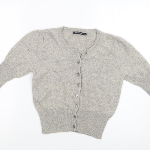 Primark Womens Grey Round Neck  Cashmere Cardigan Jumper Size 12