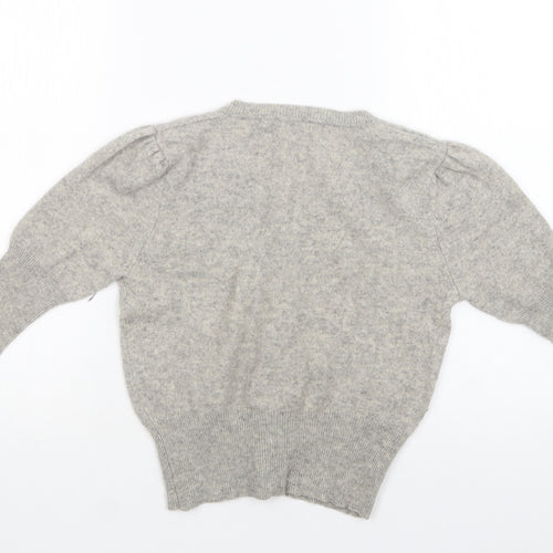 Primark Womens Grey Round Neck  Cashmere Cardigan Jumper Size 12