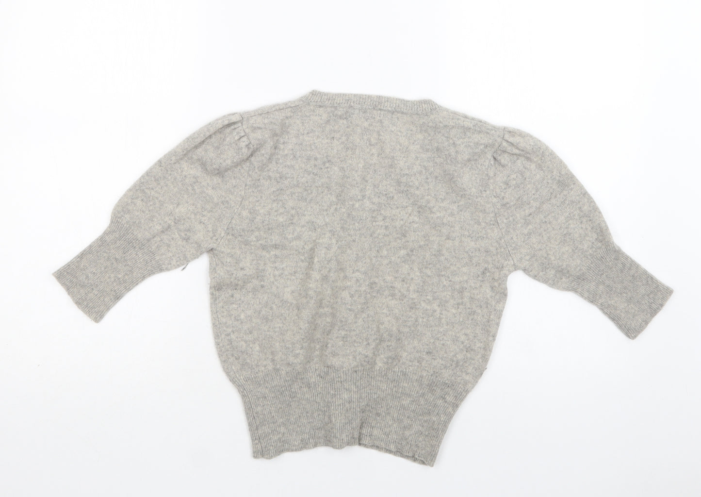 Primark Womens Grey Round Neck  Cashmere Cardigan Jumper Size 12