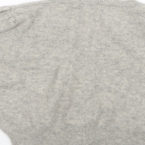 Primark Womens Grey Round Neck  Cashmere Cardigan Jumper Size 12