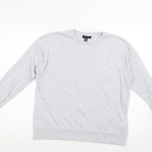 New Look Womens Grey Crew Neck  Polyester Pullover Jumper Size M