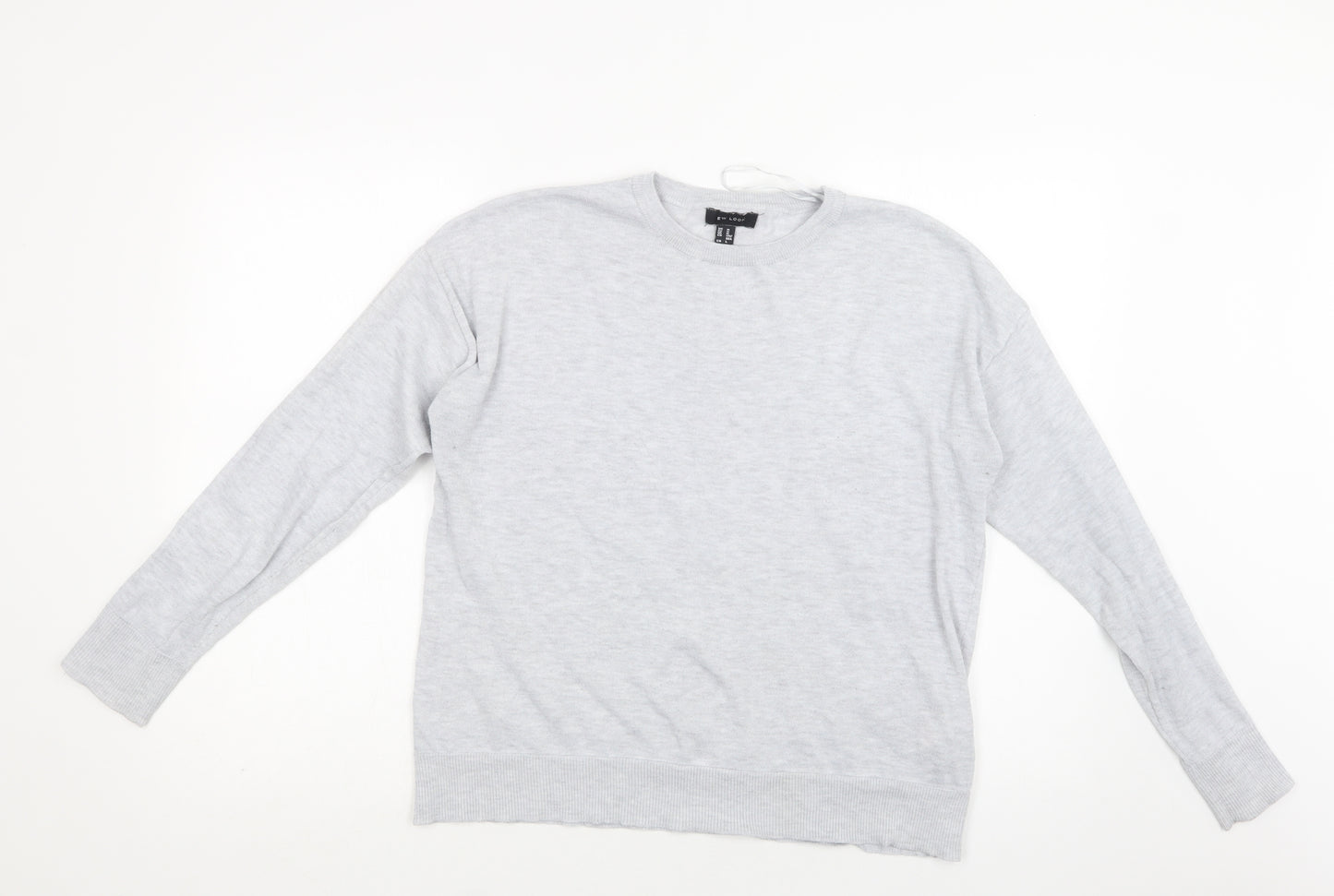 New Look Womens Grey Crew Neck  Polyester Pullover Jumper Size M