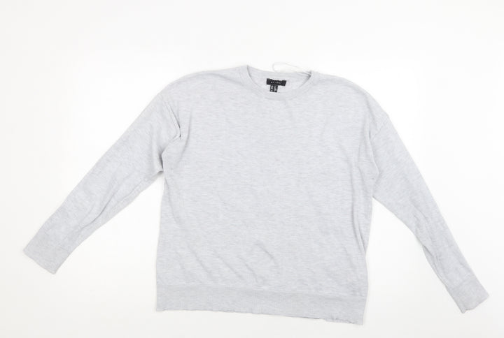 New Look Womens Grey Crew Neck  Polyester Pullover Jumper Size M