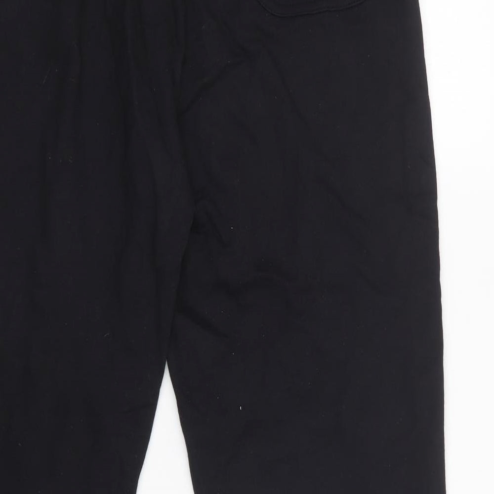 Hutson Harbour Womens Black  Cotton Jogger Trousers Size L L29 in Regular Drawstring