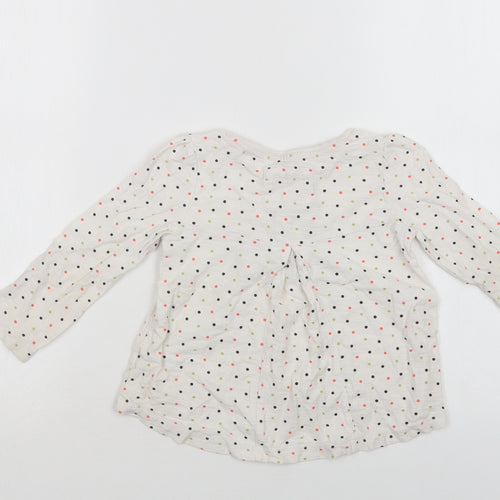 TU Baby White Polka Dot Cotton Basic Blouse Size 18-24 Months Crew Neck  - So Cute
