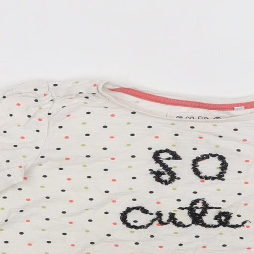 TU Baby White Polka Dot Cotton Basic Blouse Size 18-24 Months Crew Neck  - So Cute