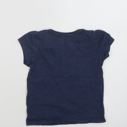 Primark Baby Blue  Cotton Basic T-Shirt Size 18-24 Months Crew Neck  - Hello Cutie