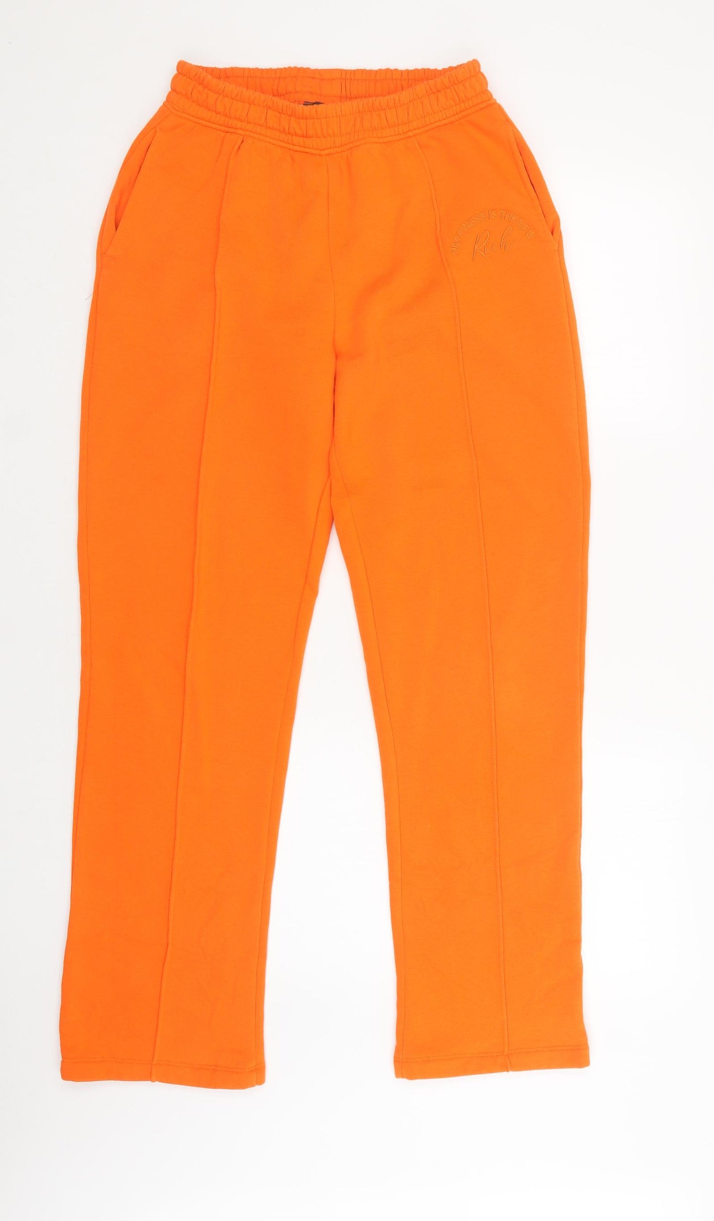 Primark Womens Orange  Cotton Jogger Trousers Size S L31 in Regular