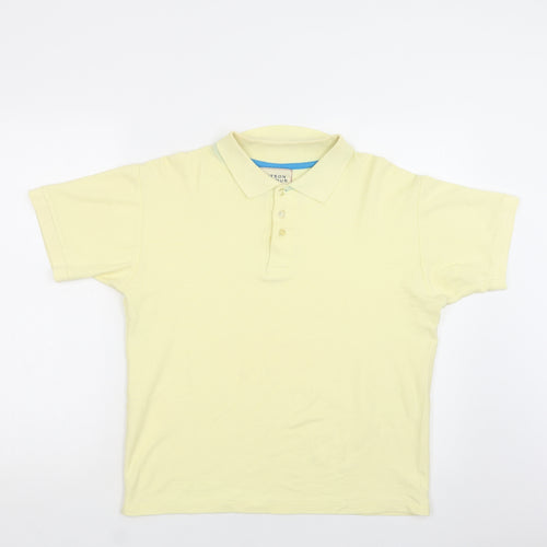 Hutson Harbour Mens Yellow    Polo Size S Collared Button