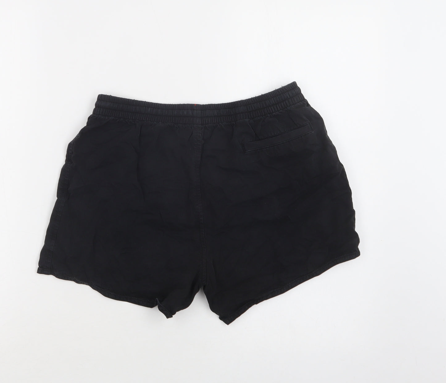 Hammer Womens Black  Cotton Sweat Shorts Size S L4 in Regular Drawstring