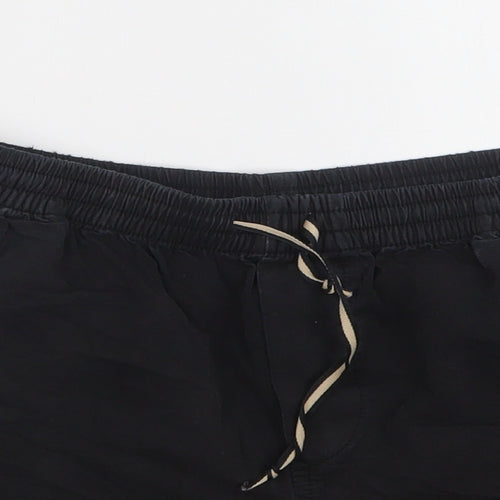Hammer Womens Black  Cotton Sweat Shorts Size S L4 in Regular Drawstring