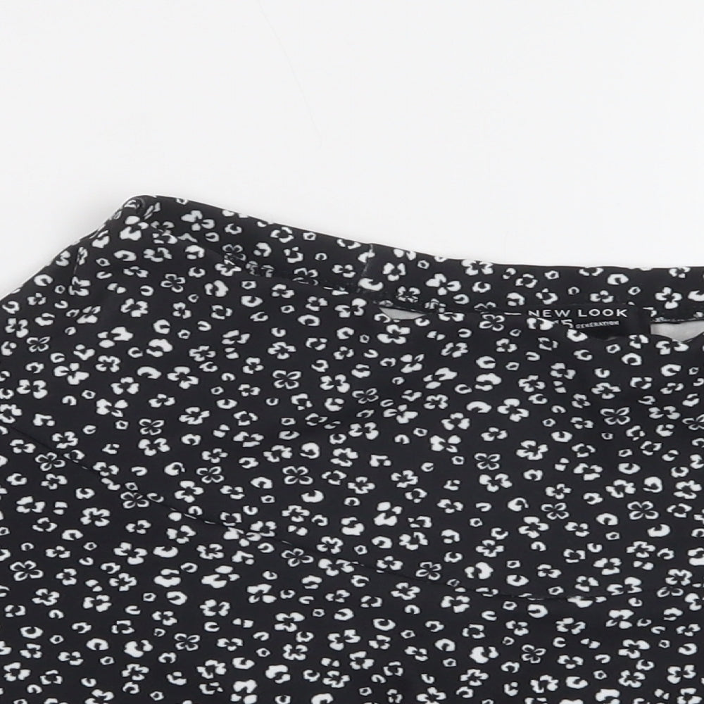 New Look Girls Black Floral Polyester A-Line Skort Size 12-13 Years  Regular