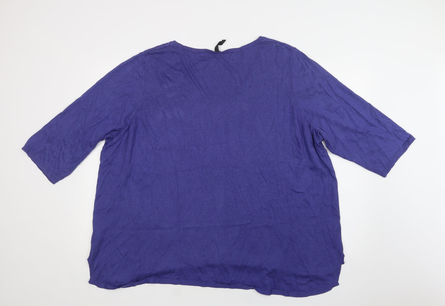 Preworn Womens Purple  Viscose Basic Blouse Size 30 V-Neck