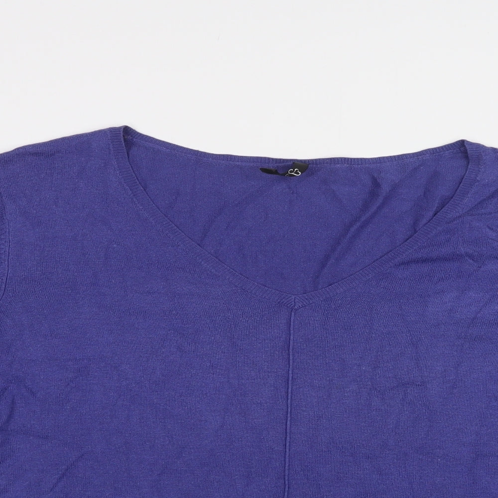 Preworn Womens Purple  Viscose Basic Blouse Size 30 V-Neck