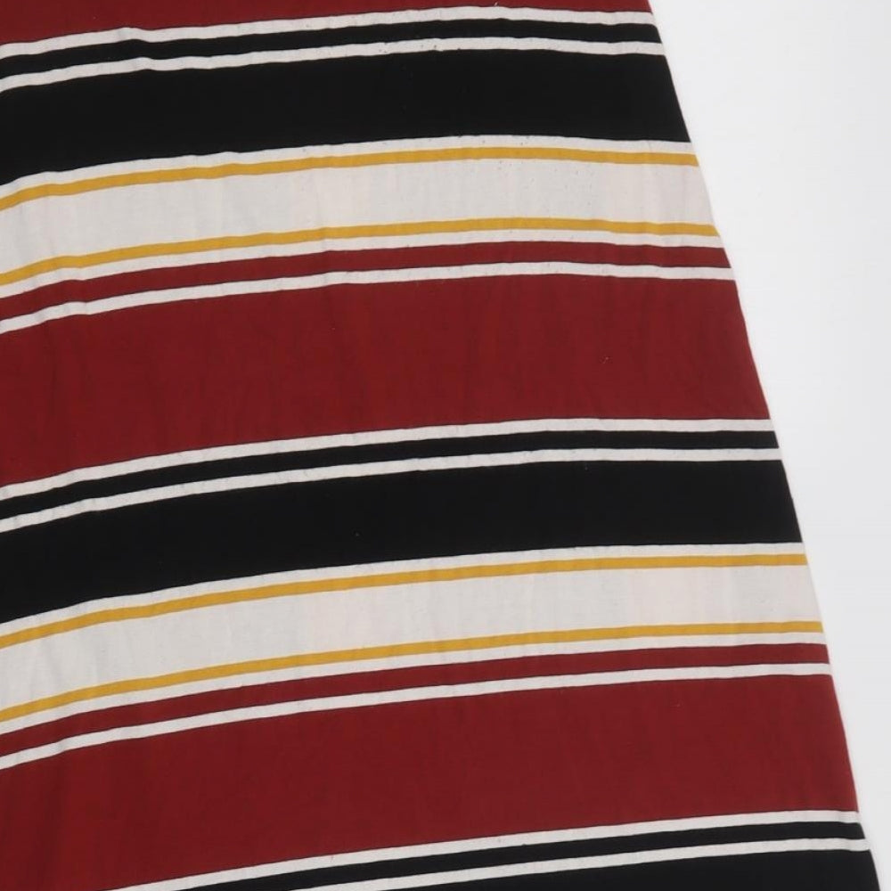 F&F Womens Multicoloured Striped Viscose A-Line Skirt Size 10