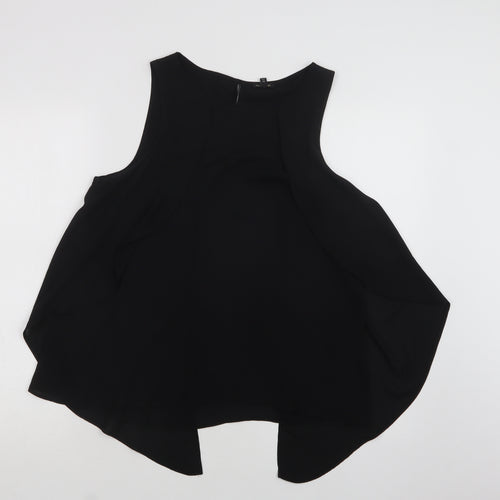 River Island Womens Black  Polyester Basic Blouse Size 10 Round Neck