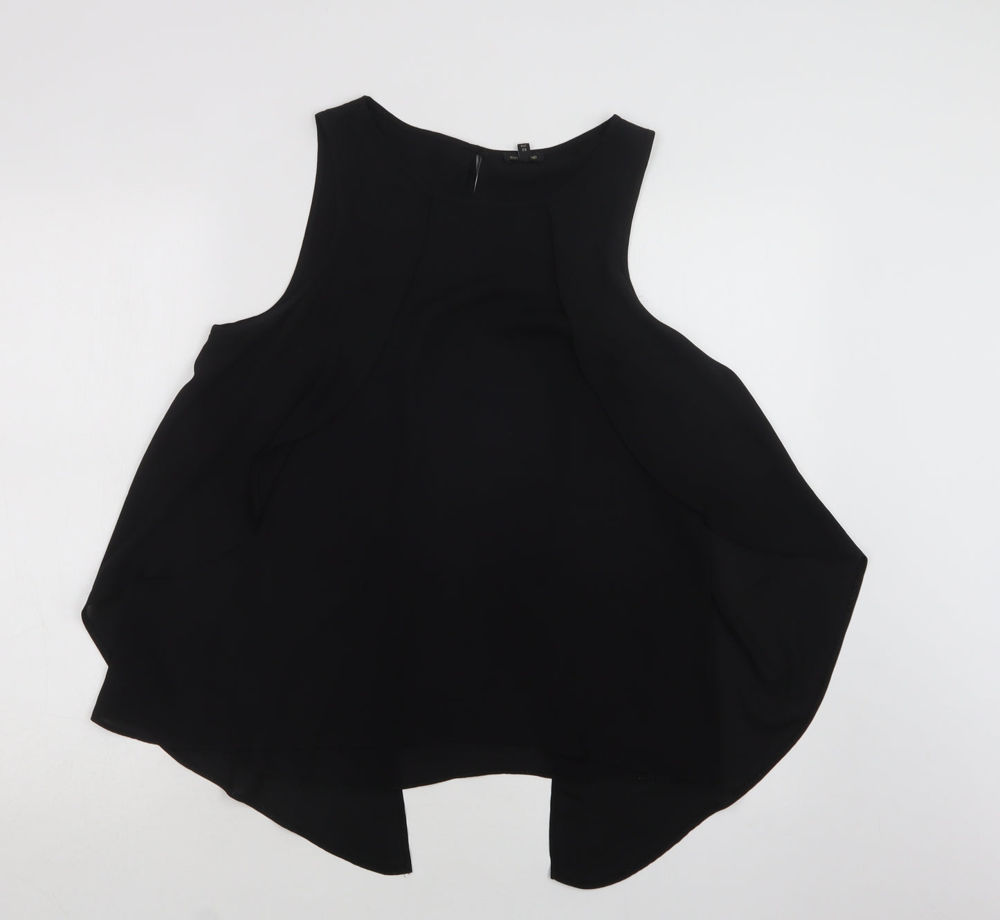 River Island Womens Black  Polyester Basic Blouse Size 10 Round Neck