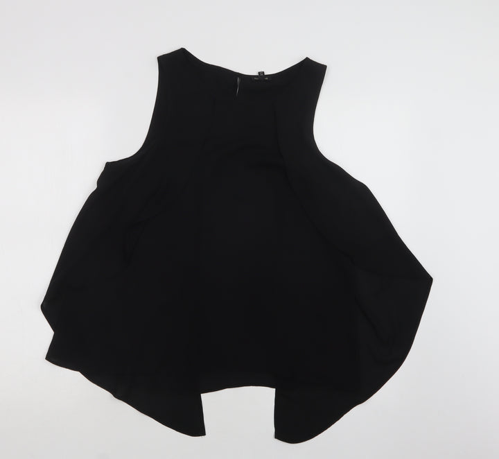 River Island Womens Black  Polyester Basic Blouse Size 10 Round Neck