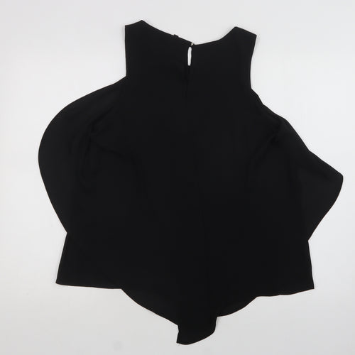River Island Womens Black  Polyester Basic Blouse Size 10 Round Neck