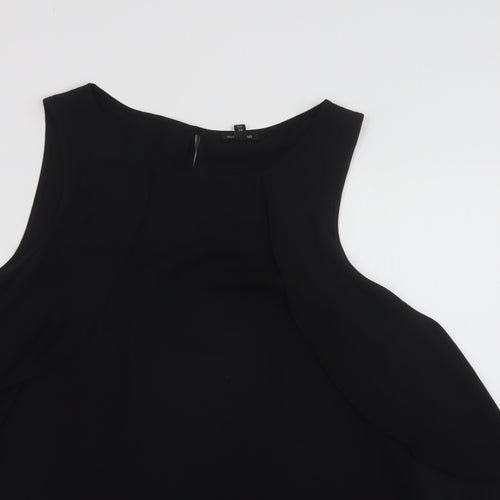 River Island Womens Black  Polyester Basic Blouse Size 10 Round Neck