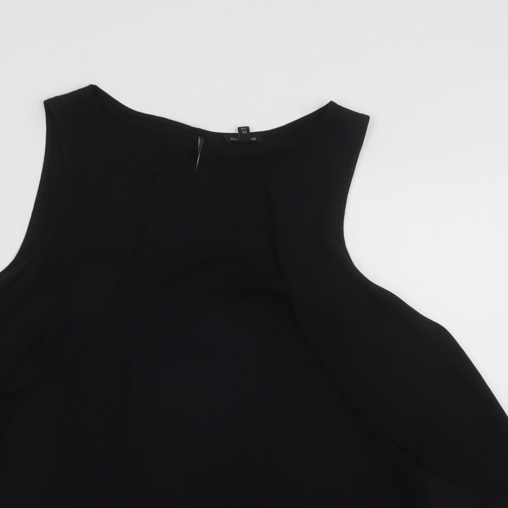River Island Womens Black  Polyester Basic Blouse Size 10 Round Neck