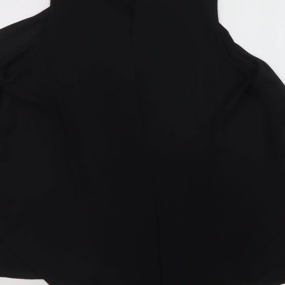 River Island Womens Black  Polyester Basic Blouse Size 10 Round Neck