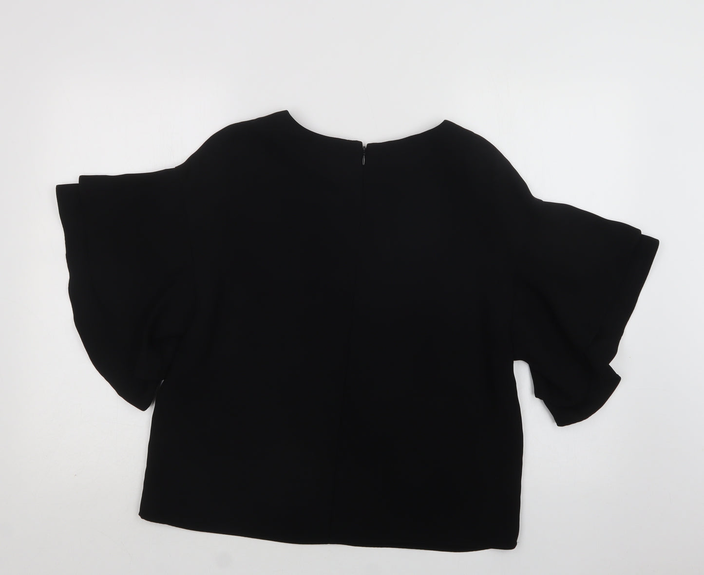H&M Womens Black  Polyester Basic Blouse Size S Round Neck