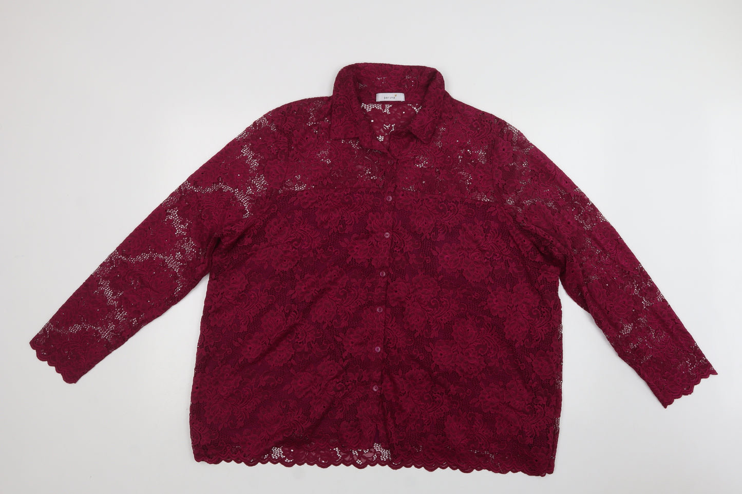 Per Una Womens Purple  Polyamide Basic Blouse Size 24 Collared