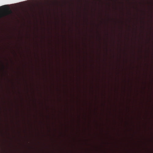 M7S Womens Purple Mock Neck  Viscose Pullover Jumper Size 16